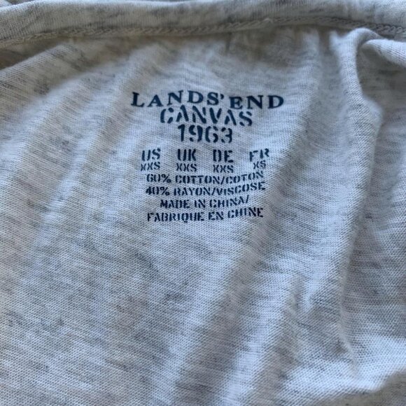 Land’s End Ruffled Scoop Neckline Tank Top Blouse White Grey XXSmall - Picture 6 of 9